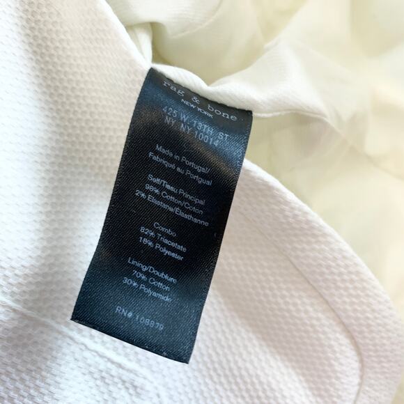 Rag & Bone Redgrave Textured Three Button Collared Blazer Jacket Vanilla Size 4 - Picture 5 of 7